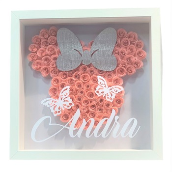 Tablou handmade personalizat, Pink Butterfly, 25 x 25 cm, roz Tablou handmade personalizat, Pink Butterfly, 25 x 25 cm, roz