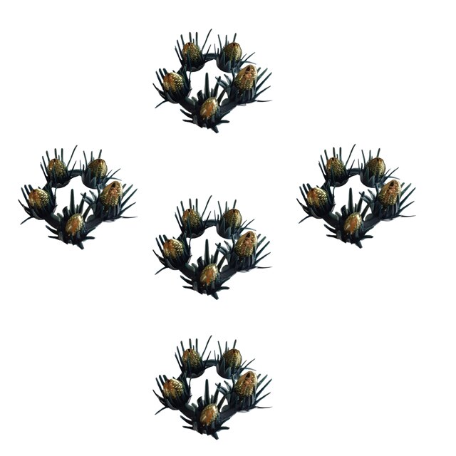 Set 5 minighirlande decorative, verde/auriu, 3.5 cm diametru