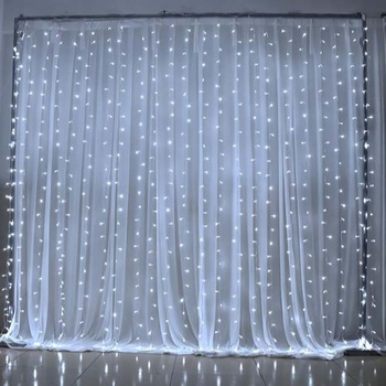 Lumini De Craciun, Perdeau alb cu lumini LED - alb cald, 3x3 m Lumini De Craciun, Perdeau alb cu lumini LED - alb cald, 3x3 m