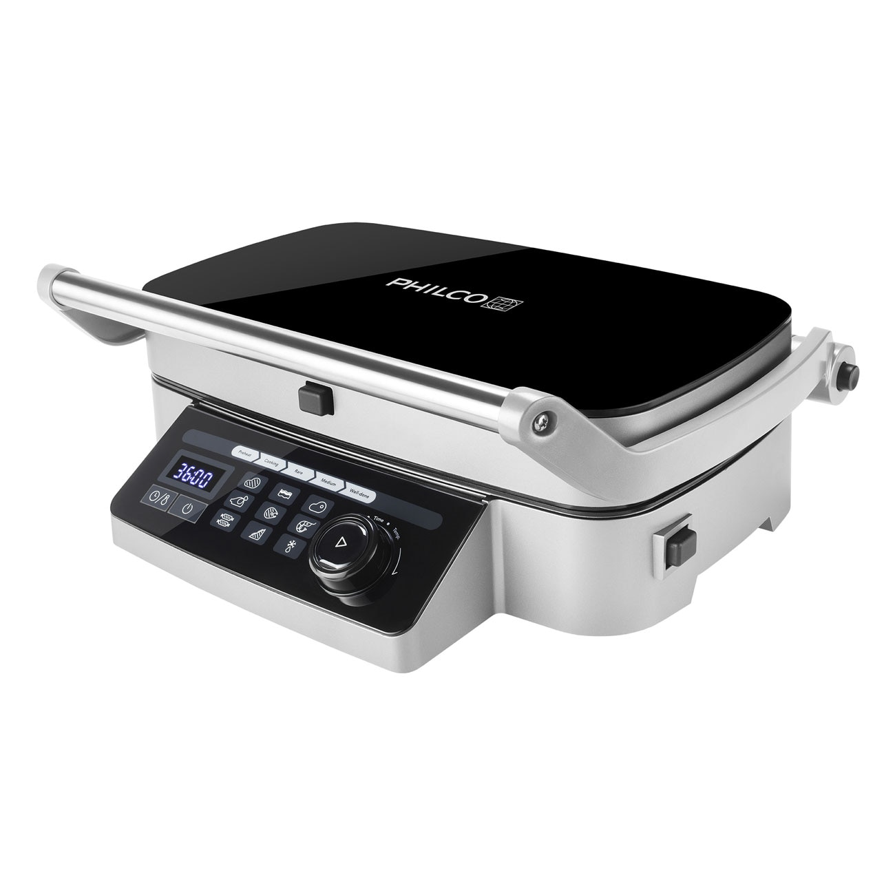 Gratar electric Philco PHGR 9000, 2100 W, placi detasabile, 9 programe automate, senzori temperatura, inox