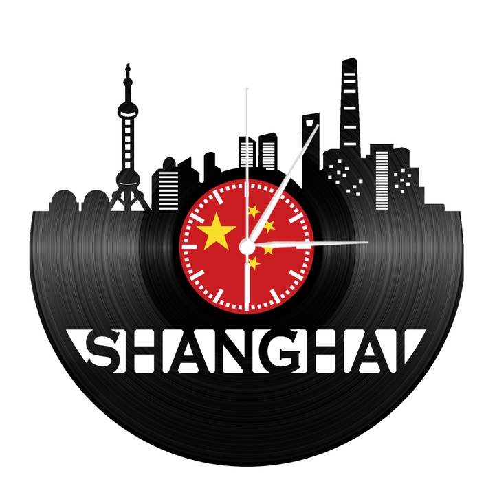 Ceas de perete, Wide, Vinil, Negru