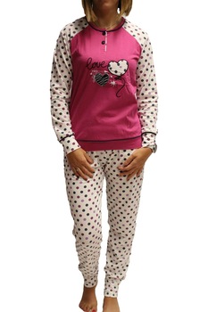 Pijamale pentru femei, OEM, Inimi si buline, Roz, Roz Pijamale pentru femei, OEM, Inimi si buline, Roz, Roz