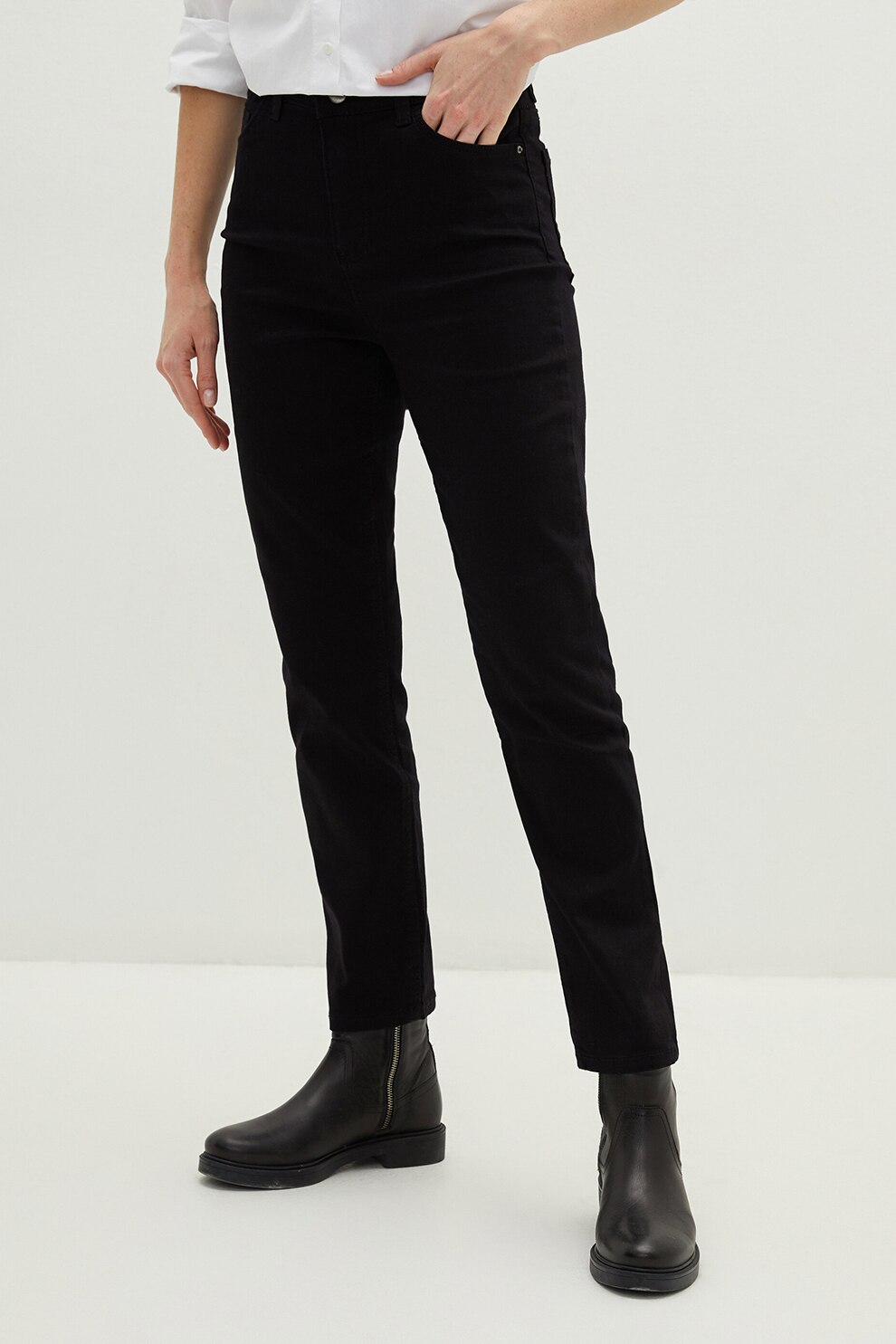 LC WAIKIKI, Pantaloni crop drepti, Negru