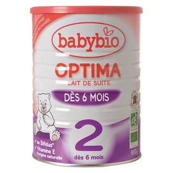 Lapte praf Babybio Optima, 900 g, de la 6 luni Lapte praf Babybio Optima, 900 g, de la 6 luni