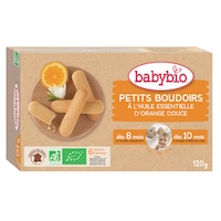 Biscuiti Babybio pentru dinti cu ulei esential de portocala, 120 g, de la 8 luni