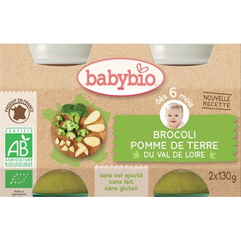 Piure Babybio de brocoli si cartofi 2 x 130 g, de la 6 luni Piure Babybio de brocoli si cartofi 2 x 130 g, de la 6 luni