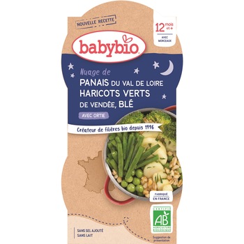 Meniu Babybio cu fasole verde, pastarnac si grau 2 x 200 g, de la 12 luni Meniu Babybio cu fasole verde, pastarnac si grau 2 x 200 g, de la 12 luni