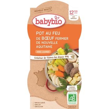 Meniu Babybio cu legume si carne de vita 2 x 200 g, de la 12 luni Meniu Babybio cu legume si carne de vita 2 x 200 g, de la 12 luni