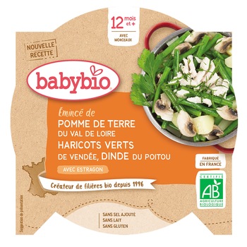 Meniu Babybio cu morcovi, fasole verde si felii de curcan 230 g, de la 12 luni Meniu Babybio cu morcovi, fasole verde si felii de curcan 230 g, de la 12 luni