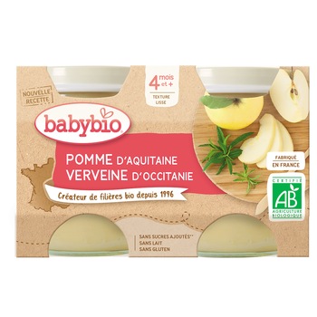Piure Babybio de mere si vanilie 2 x 130 g, de la 4 luni Piure Babybio de mere si vanilie 2 x 130 g, de la 4 luni