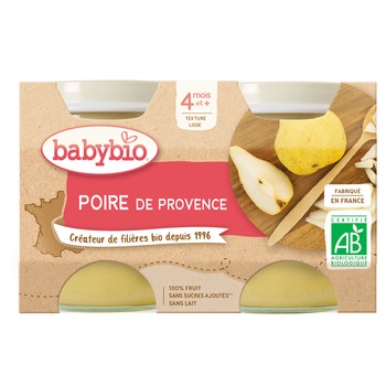 Piure Babybio de pere Williams 2 x 130 g, de la 4 luni Piure Babybio de pere Williams 2 x 130 g, de la 4 luni