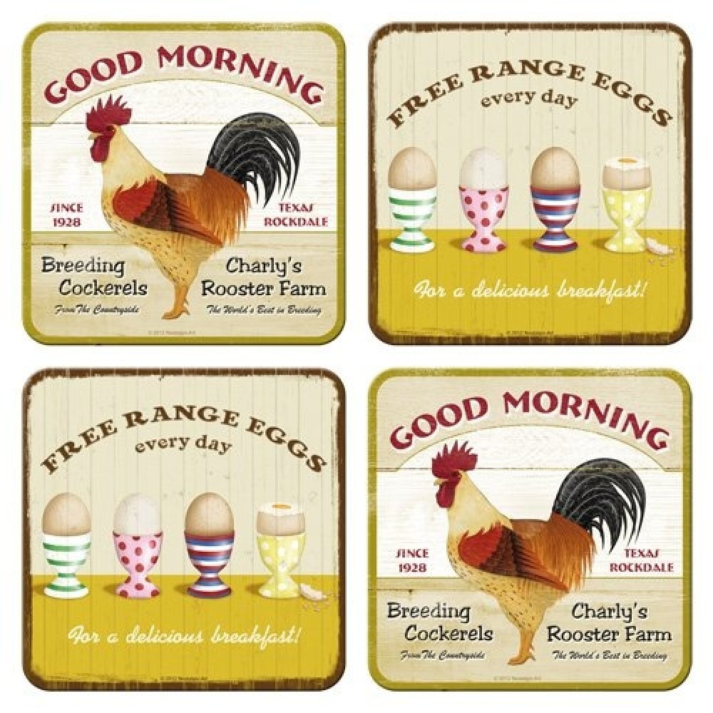 Set 4 suporturi pahare metalice - Good Morning