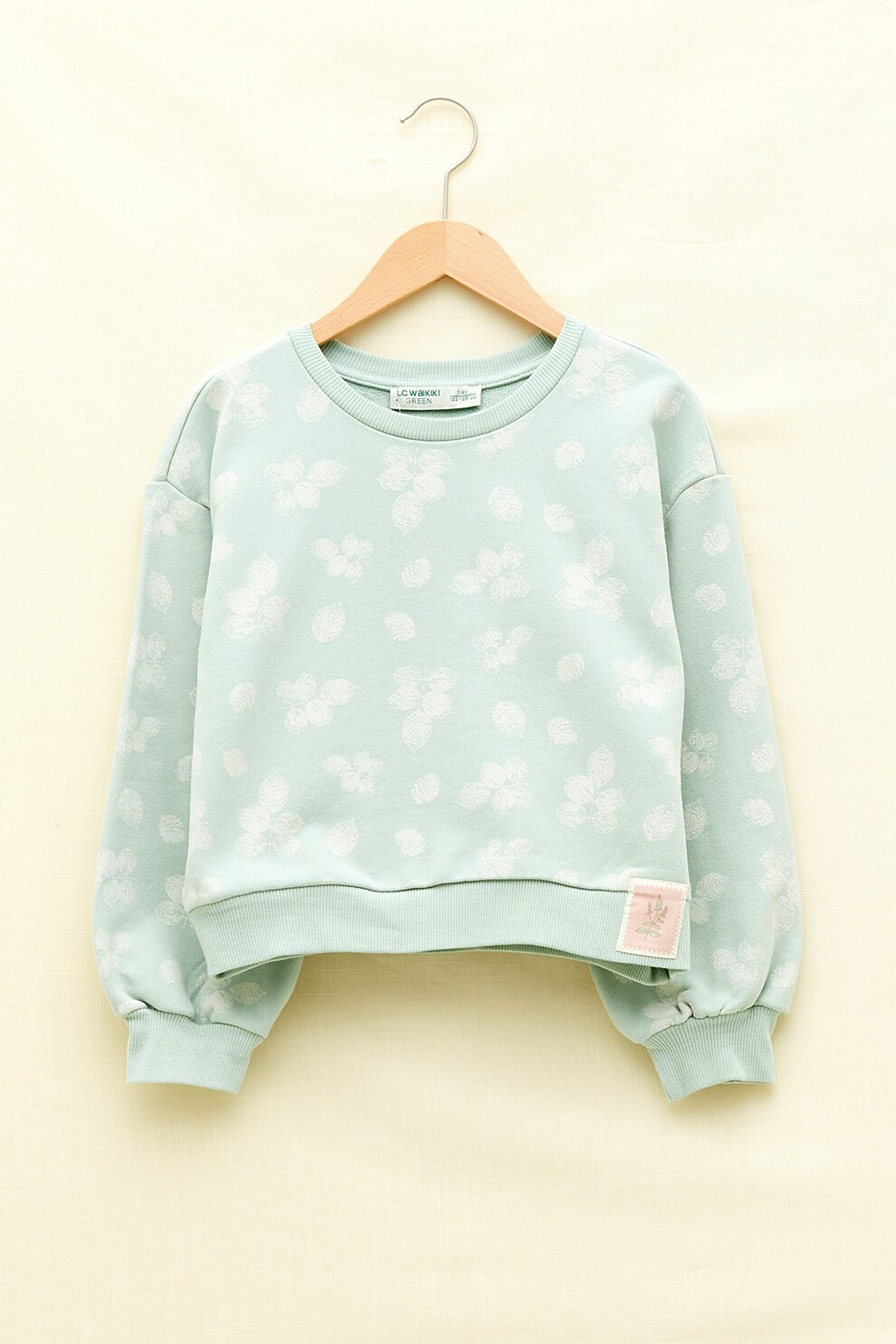 LC WAIKIKI, Bluza sport cu decolteu la baza gatului si maneci cazute, Albastru pastel/Alb