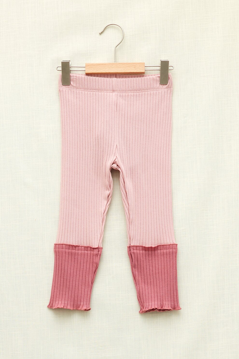 LC WAIKIKI, Colanti din amestec de bumbac organic cu aspect striat, Roz pastel
