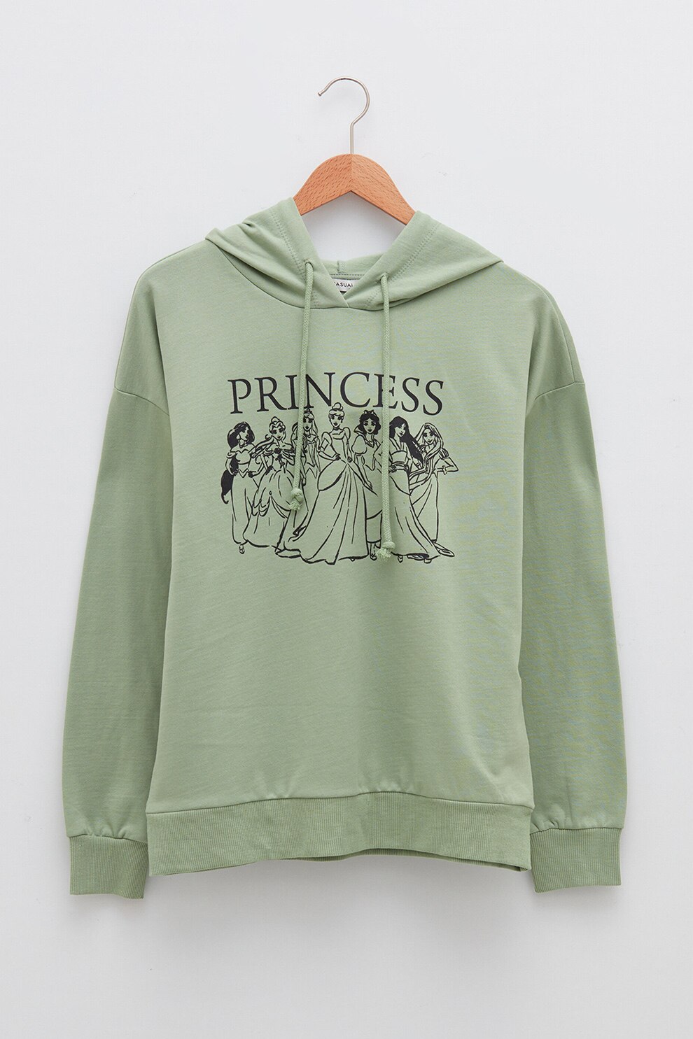 LC WAIKIKI, Hanorac cu imprimeu grafic si maneci cazute, Verde pal