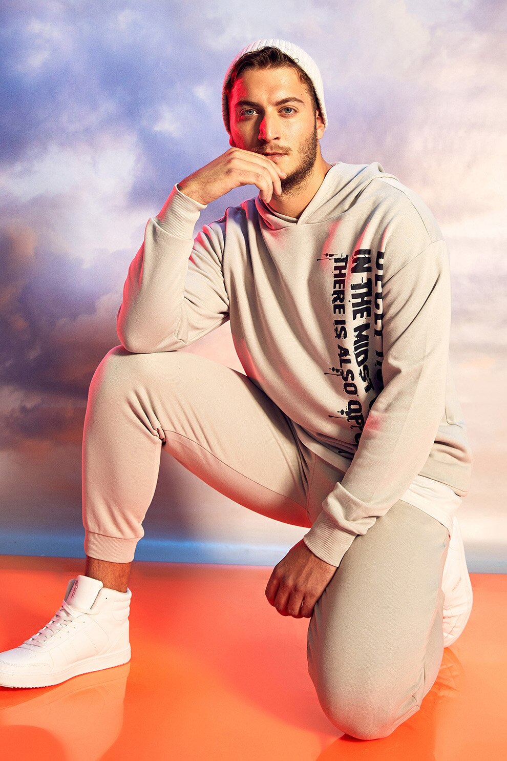 LC WAIKIKI, Pantaloni sport cu snur si buzunare laterale, Maro nisip