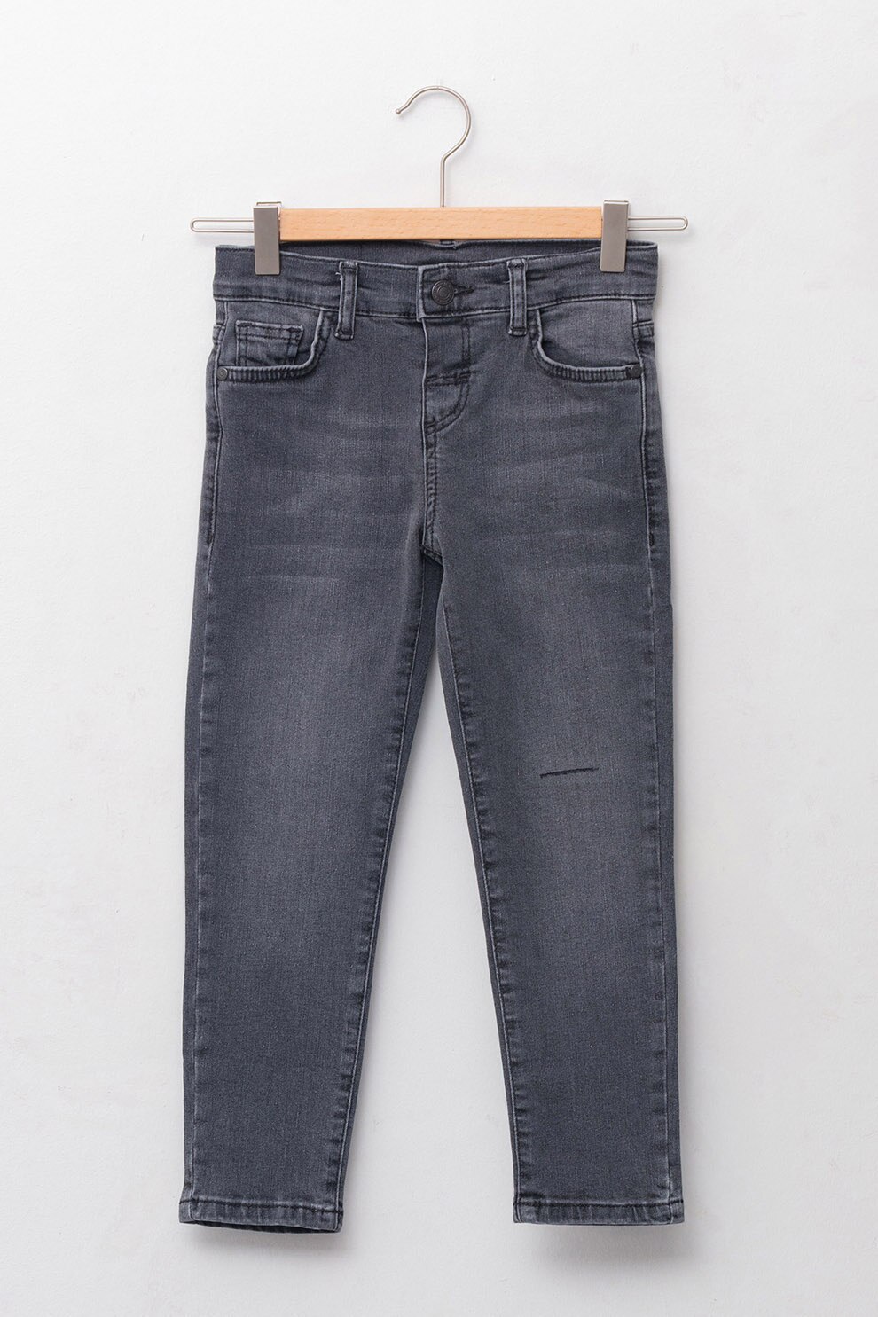 LC WAIKIKI, Blugi skinny cu aspect decolorat, gri inchis