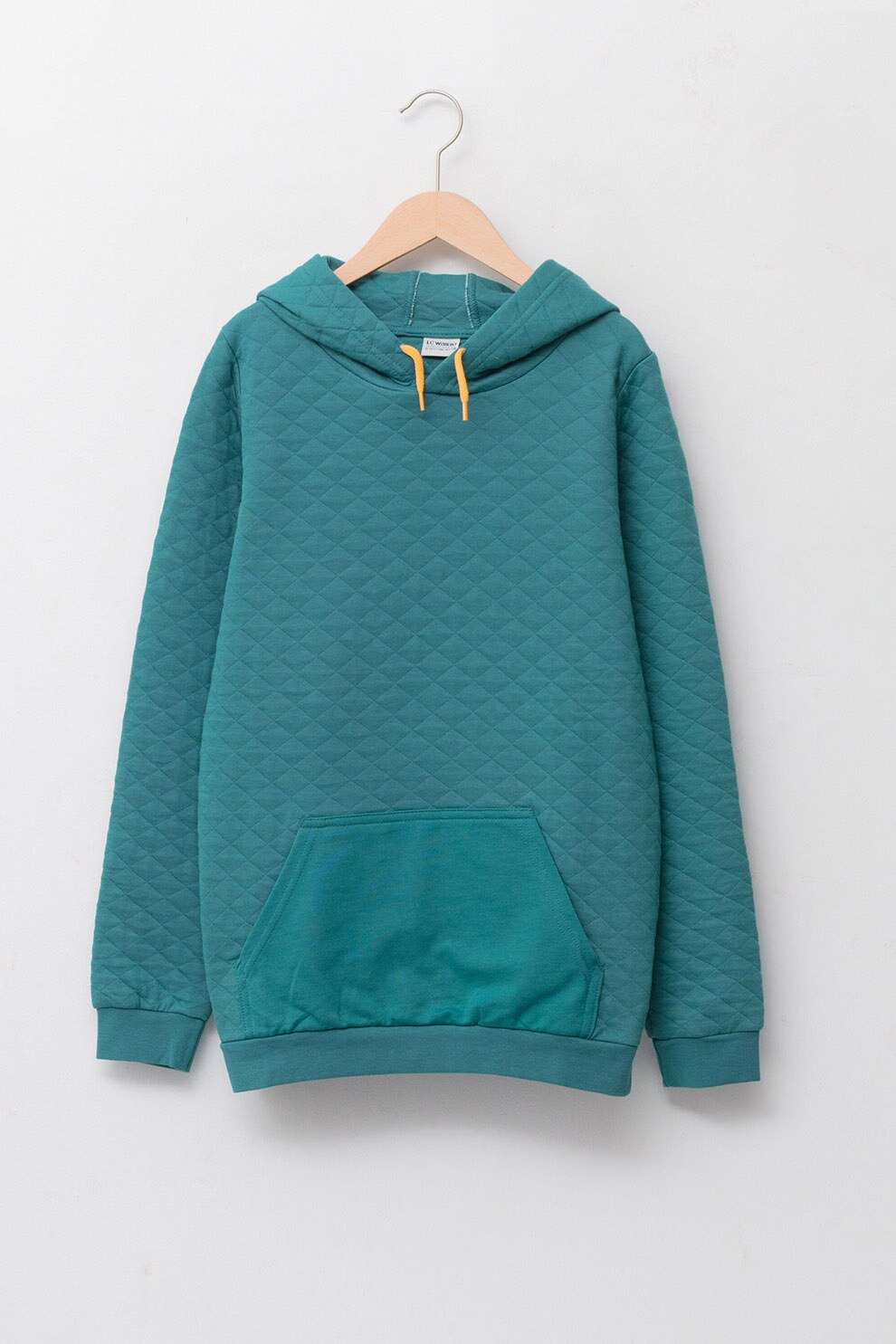 LC WAIKIKI, Hanorac cu snur si aspect matlasat, Verde persan