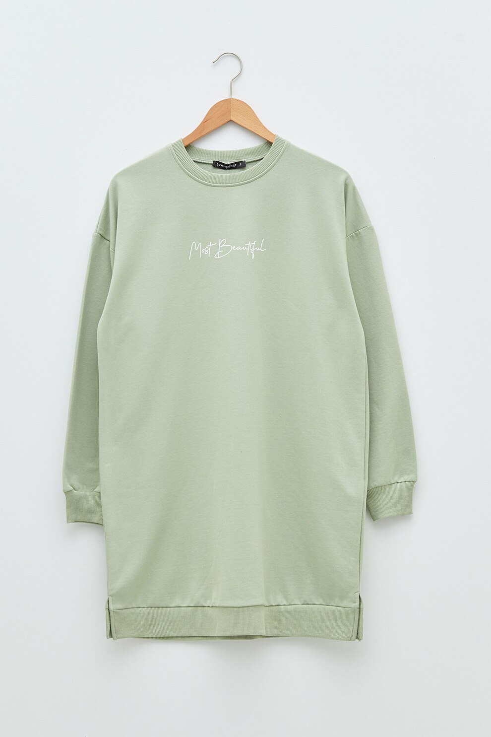 LC WAIKIKI, Bluza sport lunga cu maneci cazute, Verde pal