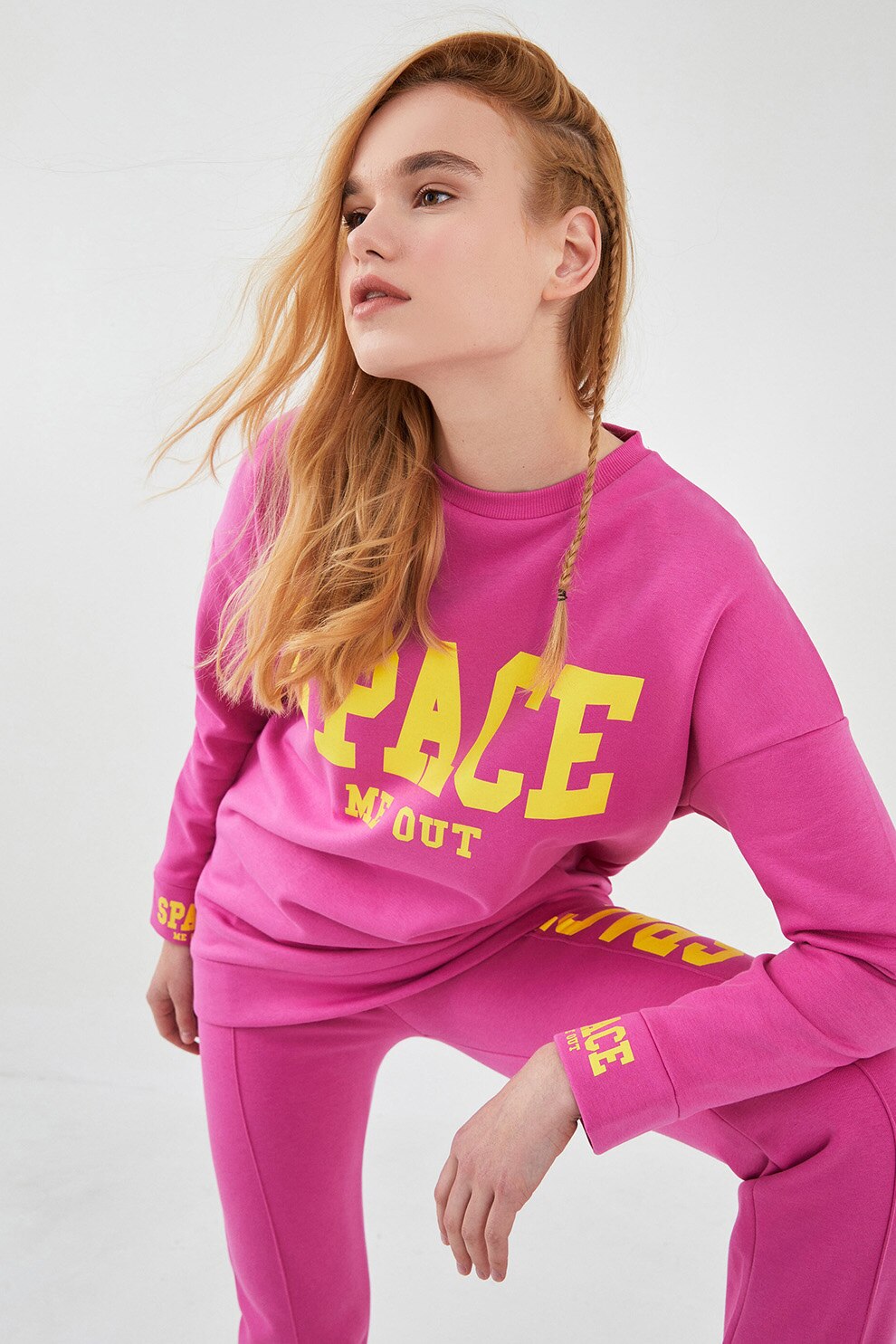 LC WAIKIKI, Bluza sport cu imprimeu text supradimensionat, Violet