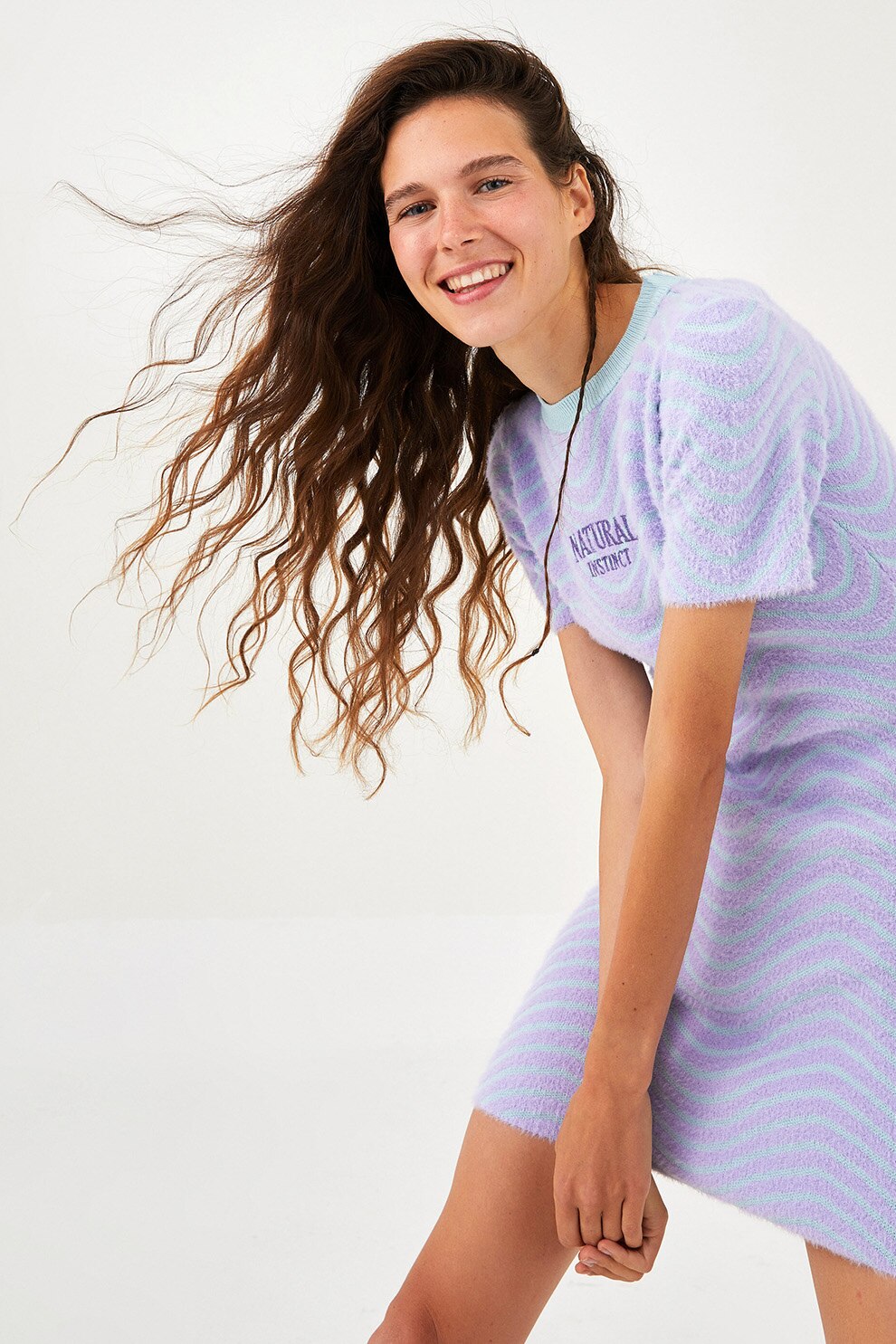 LC WAIKIKI, Rochie mini cu aspect pufos, Lila