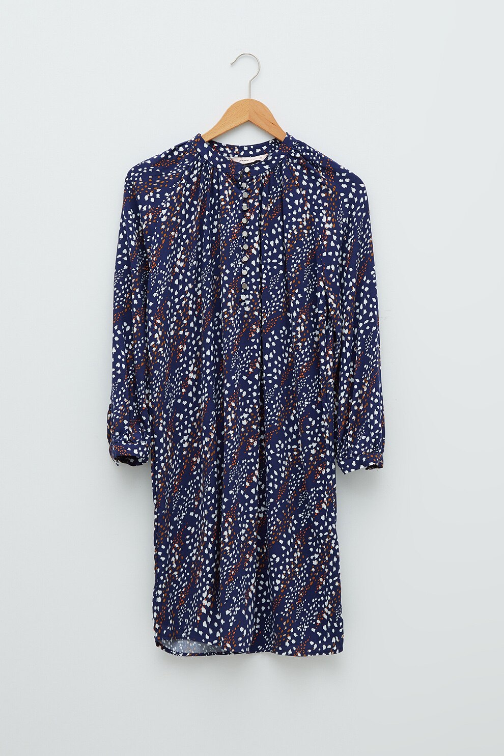 LC WAIKIKI, Rochie midi cu imprimeu, albastru inchis/alb