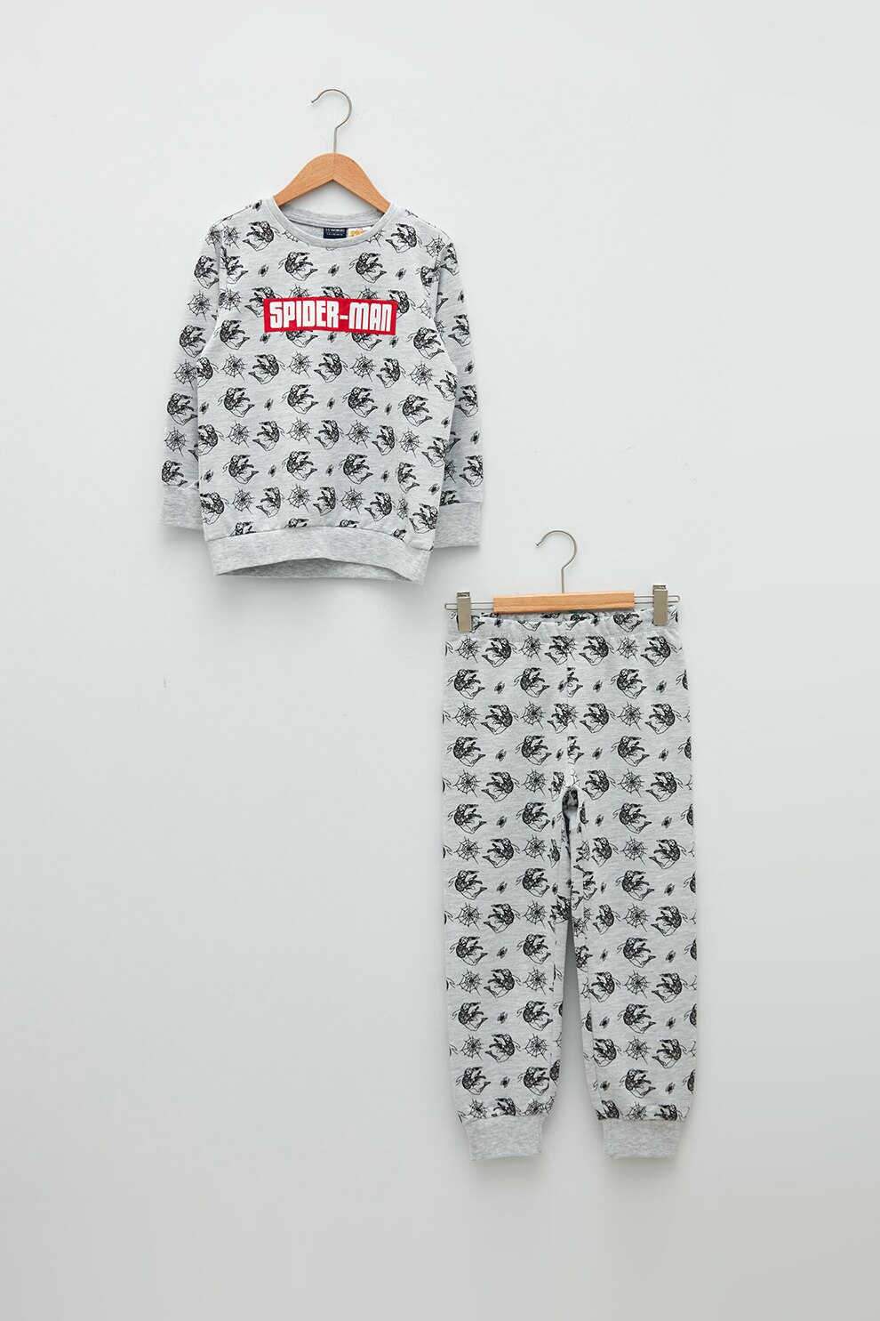 LC WAIKIKI, Pijama cu model Spiderman, GRI/NEGRU/ROSU