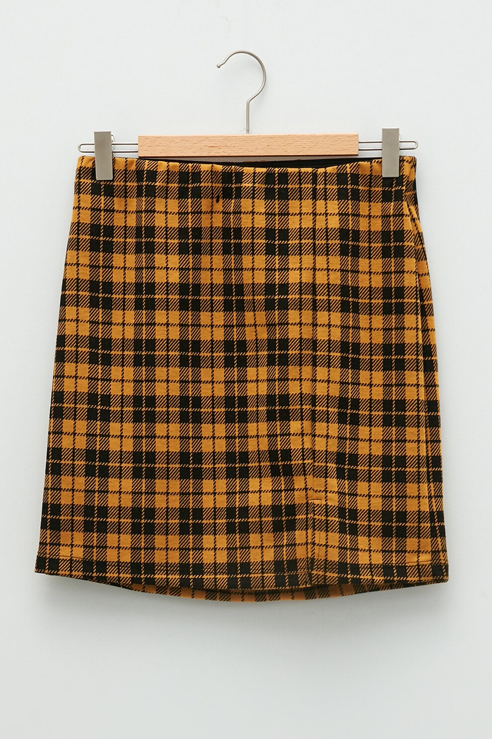 LC WAIKIKI, Fusta in carouri, Galben sofran/Negru