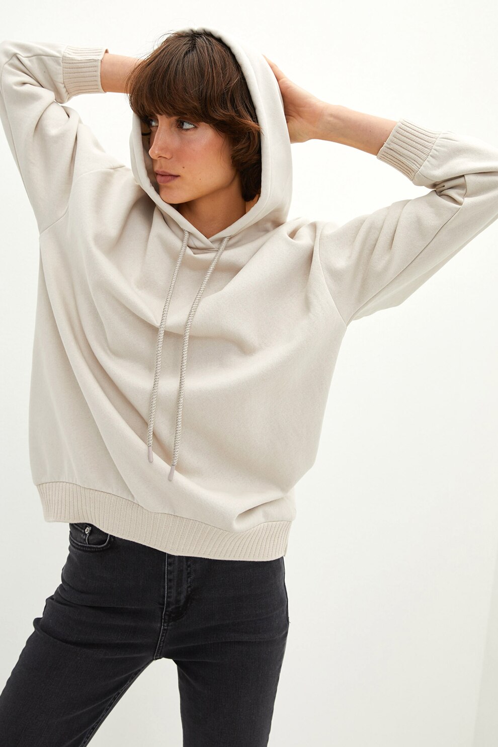 LC WAIKIKI, Hanorac supradimensionat cu maneci cazute, Maro nisip