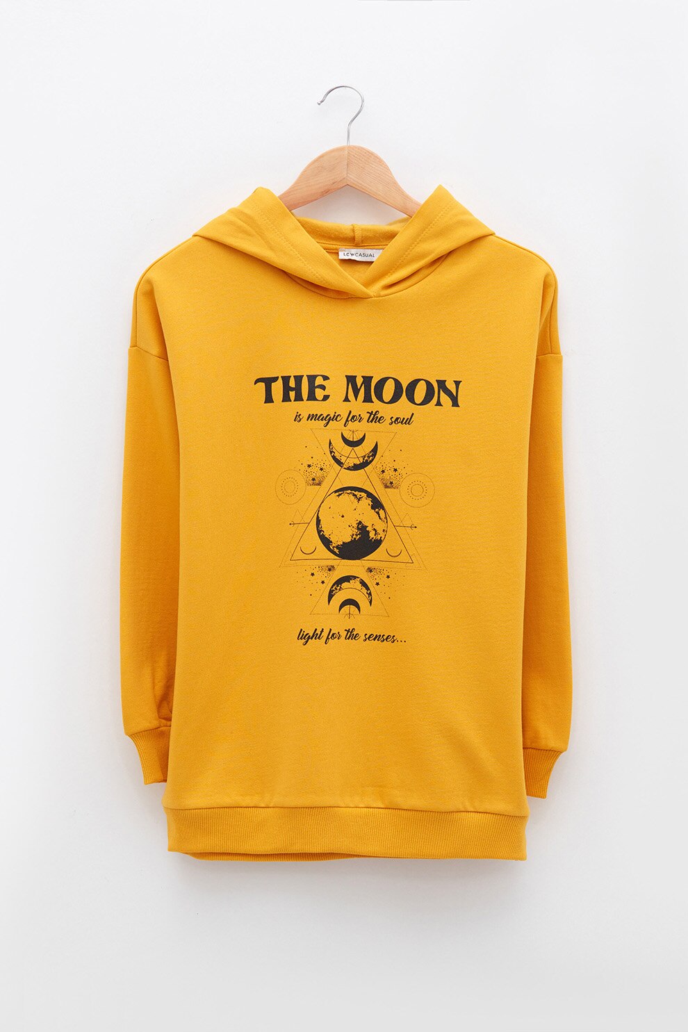 LC WAIKIKI, Hanorac cu imprimeu grafic si text, Galben sofran