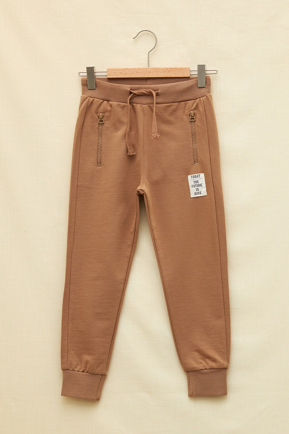 LC WAIKIKI, Pantaloni sport de bumbac cu buzunare cu fermoar, Maro camel