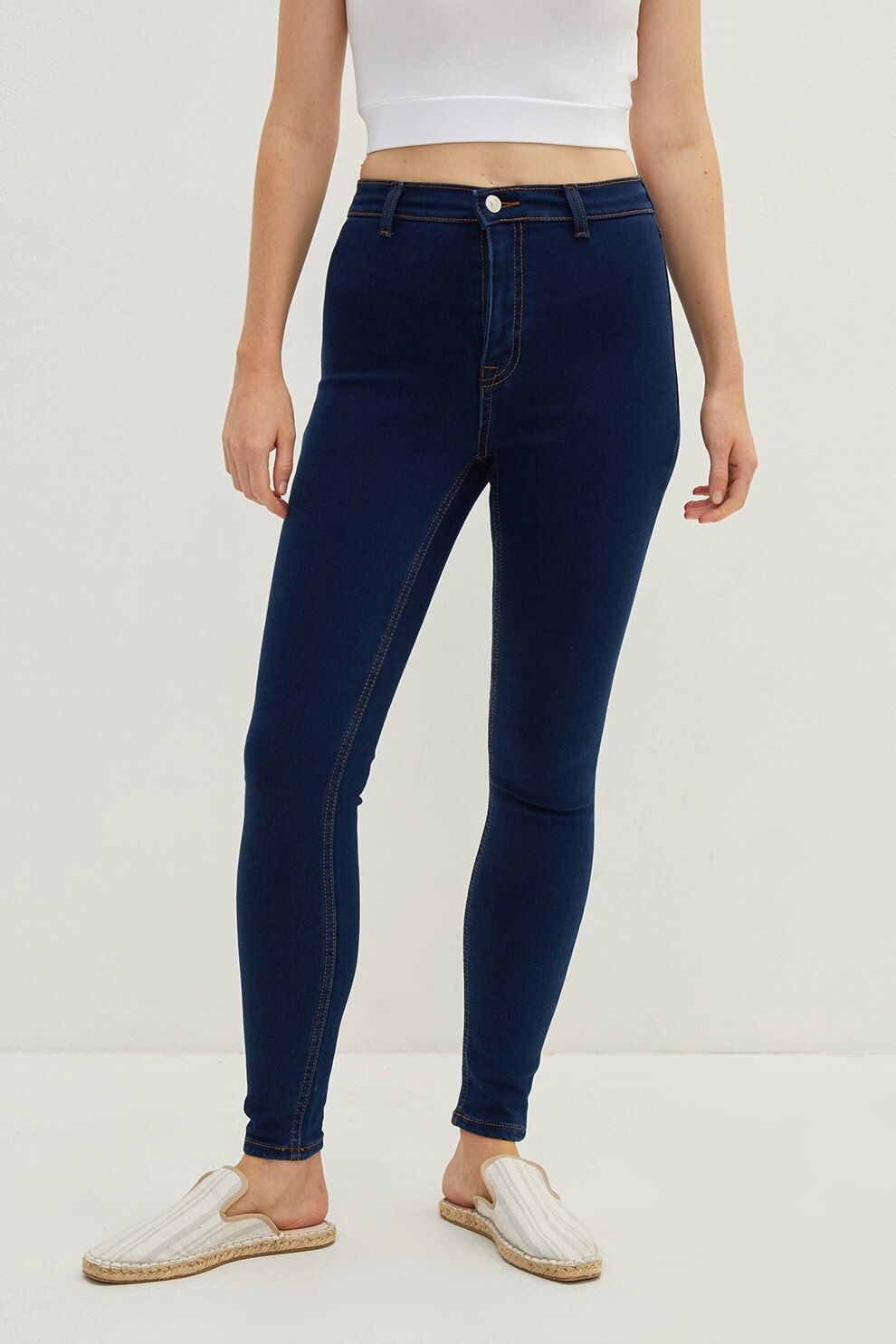 LC WAIKIKI, Blugi crop super skinny, Bleumarin inchis