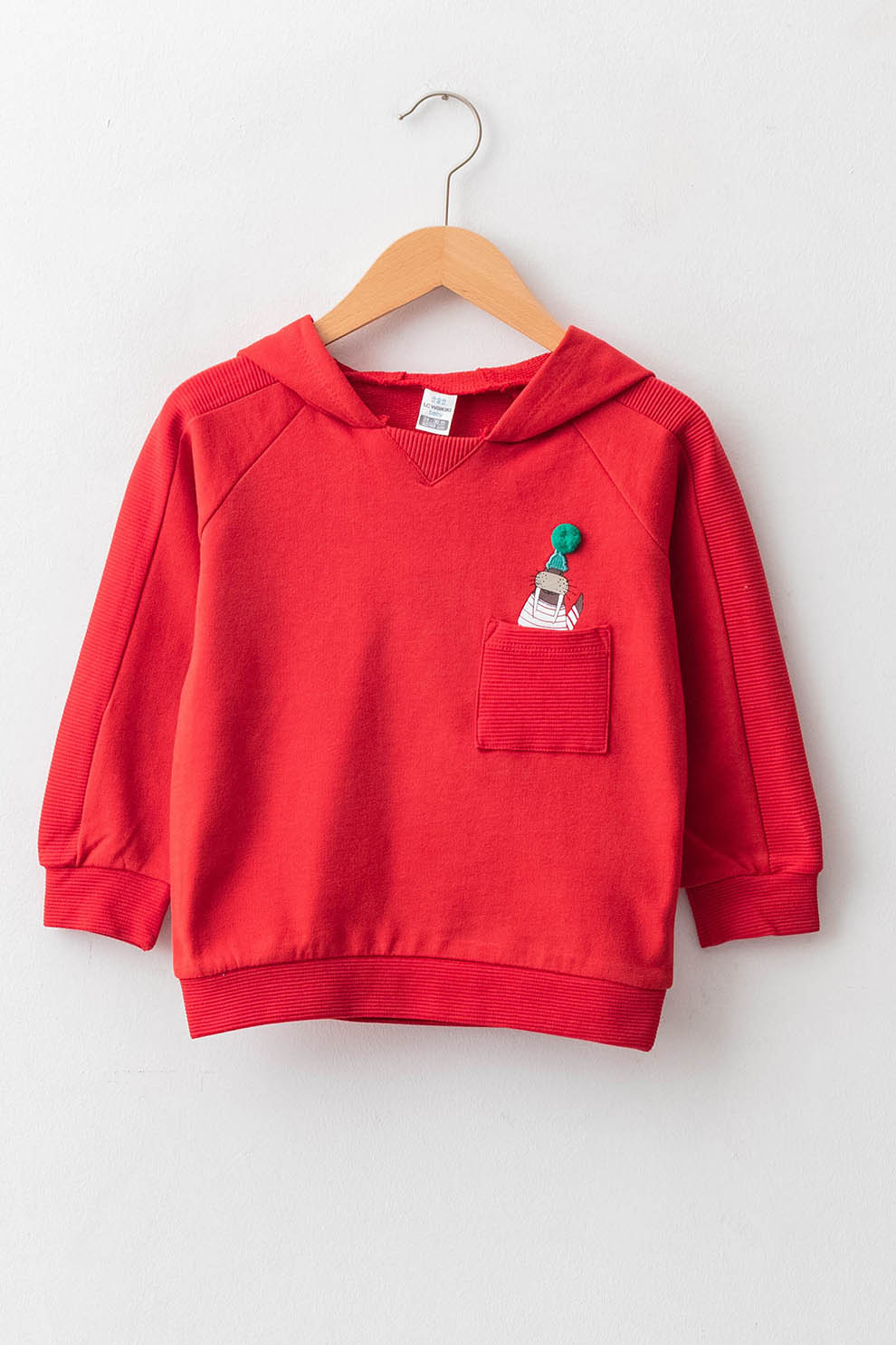 LC WAIKIKI, Hanorac cu buzunar pe piept, Rosu