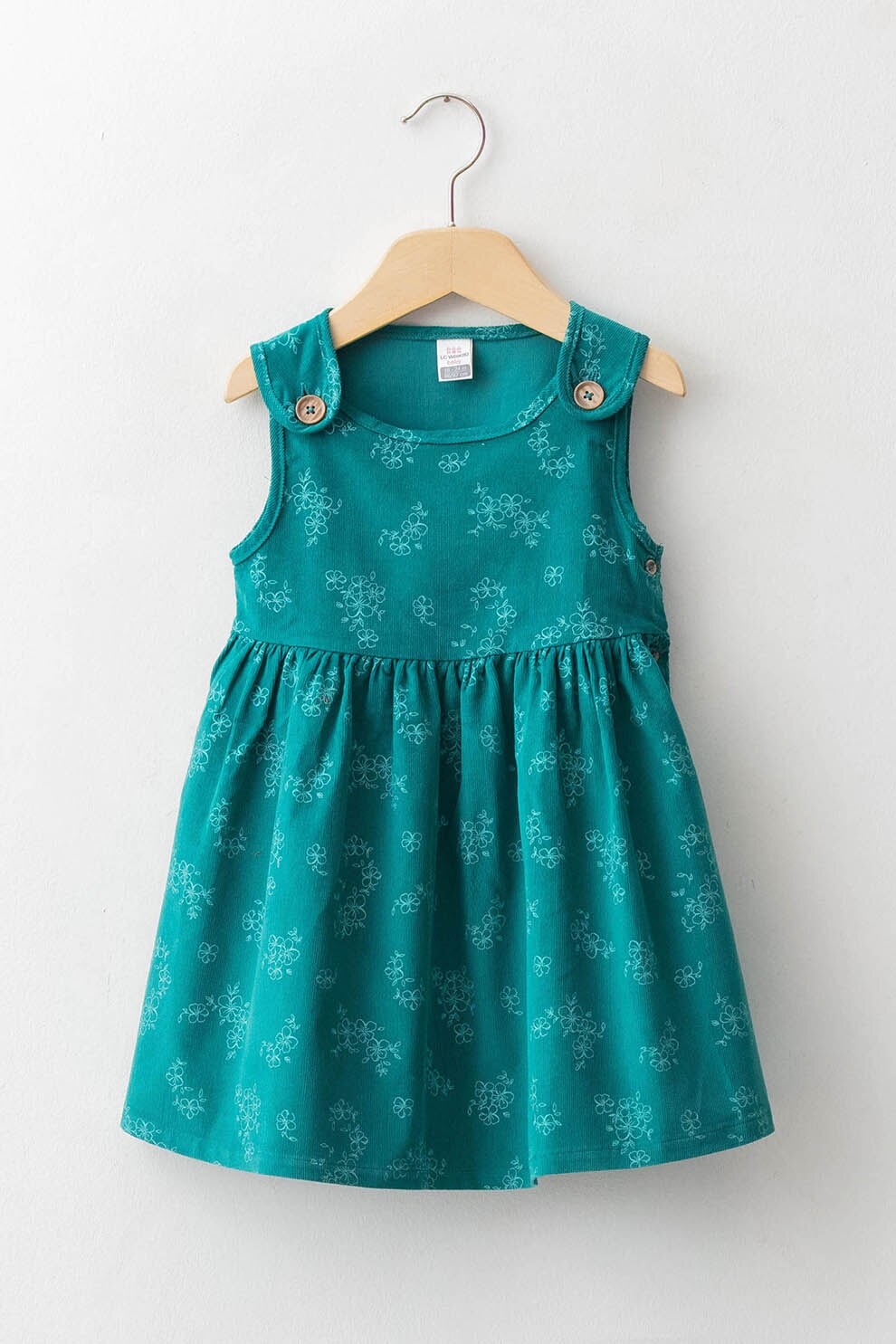 LC WAIKIKI, Rochie de bumbac cu imprimeu floral, Verde persan