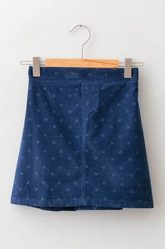 LC WAIKIKI, Fusta din reiat cu imprimeu cu inimi, Albastru inchis LC WAIKIKI, Fusta din reiat cu imprimeu cu inimi, Albastru inchis