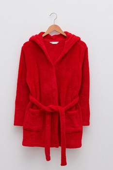 LC WAIKIKI, Halat cu buzunare aplicate, Rosu, L LC WAIKIKI, Halat cu buzunare aplicate, Rosu, L