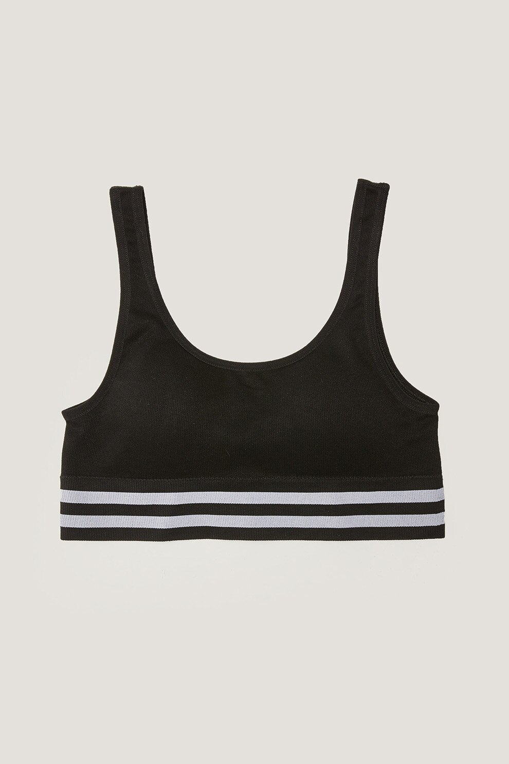 LC WAIKIKI, Bustiera cu banda elastica in talie, Negru/Alb