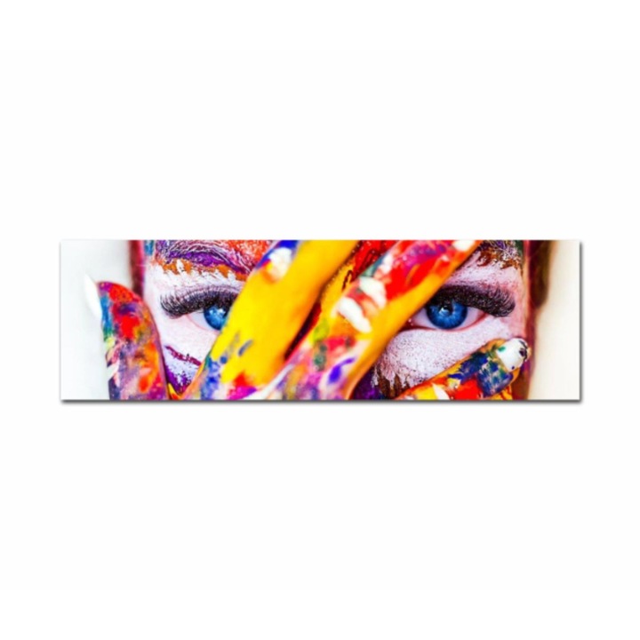 Vászonfestmény, 1 db, 471-es festmény, UV nyomat elölről megvilágított PVC vászonra és fa keretre feszítve, 130x40 cm