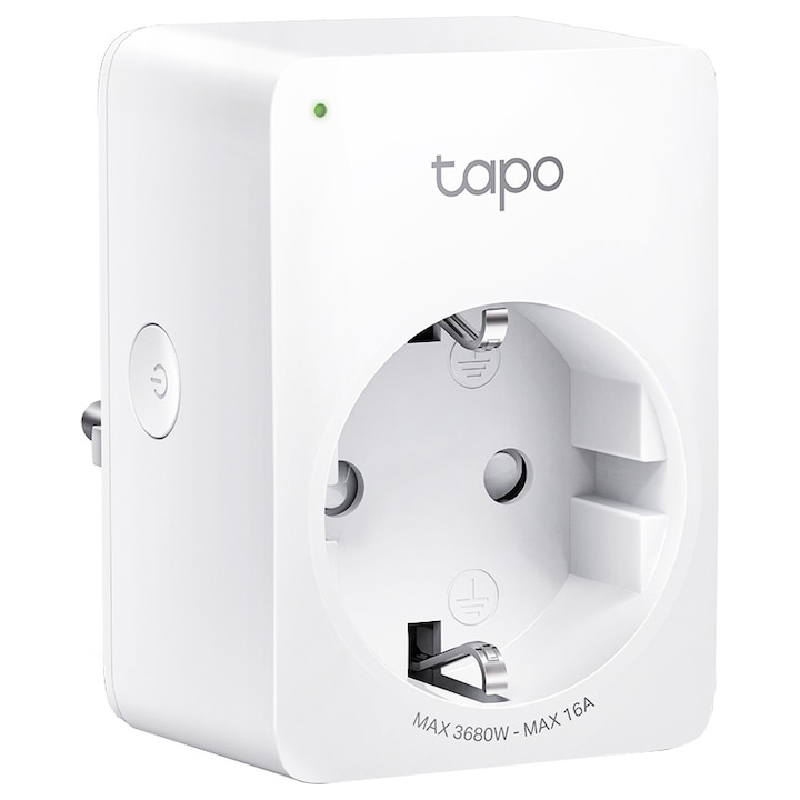 Смарт контакт TP-Link Mini Tapo P110, Wi-Fi, Power consumption monitoring, Voice control, 16A, Compatible with Android / iOS, Amazon Alexa и Google Assistant, 220-240V, White