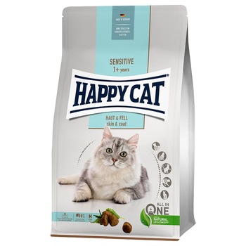Hrana uscata pentru pisici adulte cu probleme dermatologice HAPPY CAT Sensitive Hair & Skin, 4 kg Hrana uscata pentru pisici adulte cu probleme dermatologice HAPPY CAT Sensitive Hair & Skin, 4 kg