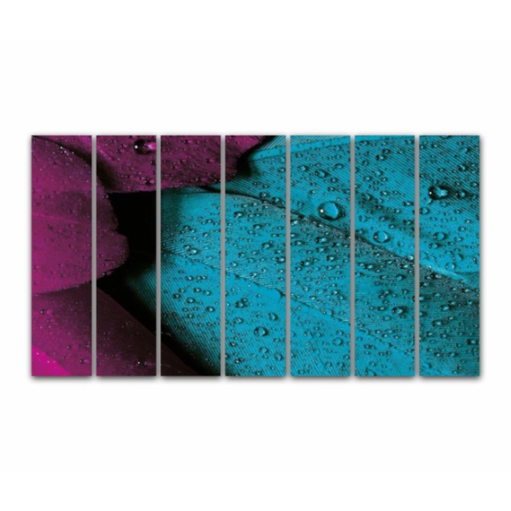7 db-os Multicanvas festmény készlet, színes levelek 508, UV nyomattal PREMIUM COTTON vászonra (400 g/m2) és fa keretre feszítve (Profil 2X3,6cm), 175x100 cm