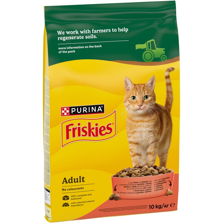 Суха храна за котки FRISKIES ADULT Cat, Месо & Пиле & Зеленчуци, 10 kg
