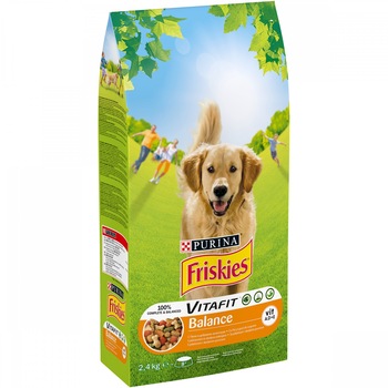 Hrana uscata pentru caini Friskies Balance, Pui & Legume, 2.4Kg Hrana uscata pentru caini Friskies Balance, Pui & Legume, 2.4Kg