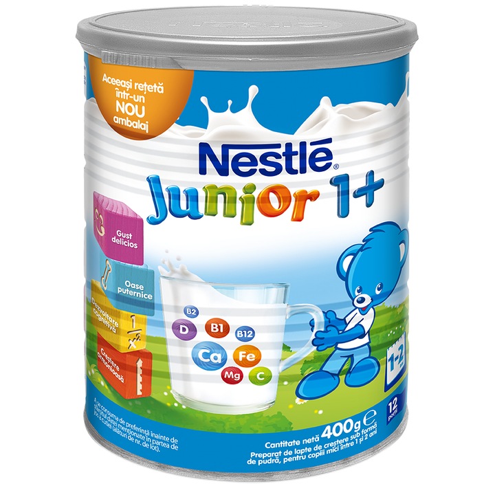 Lapte praf Nestle JUNIOR 1+, 400g, de la 1 an