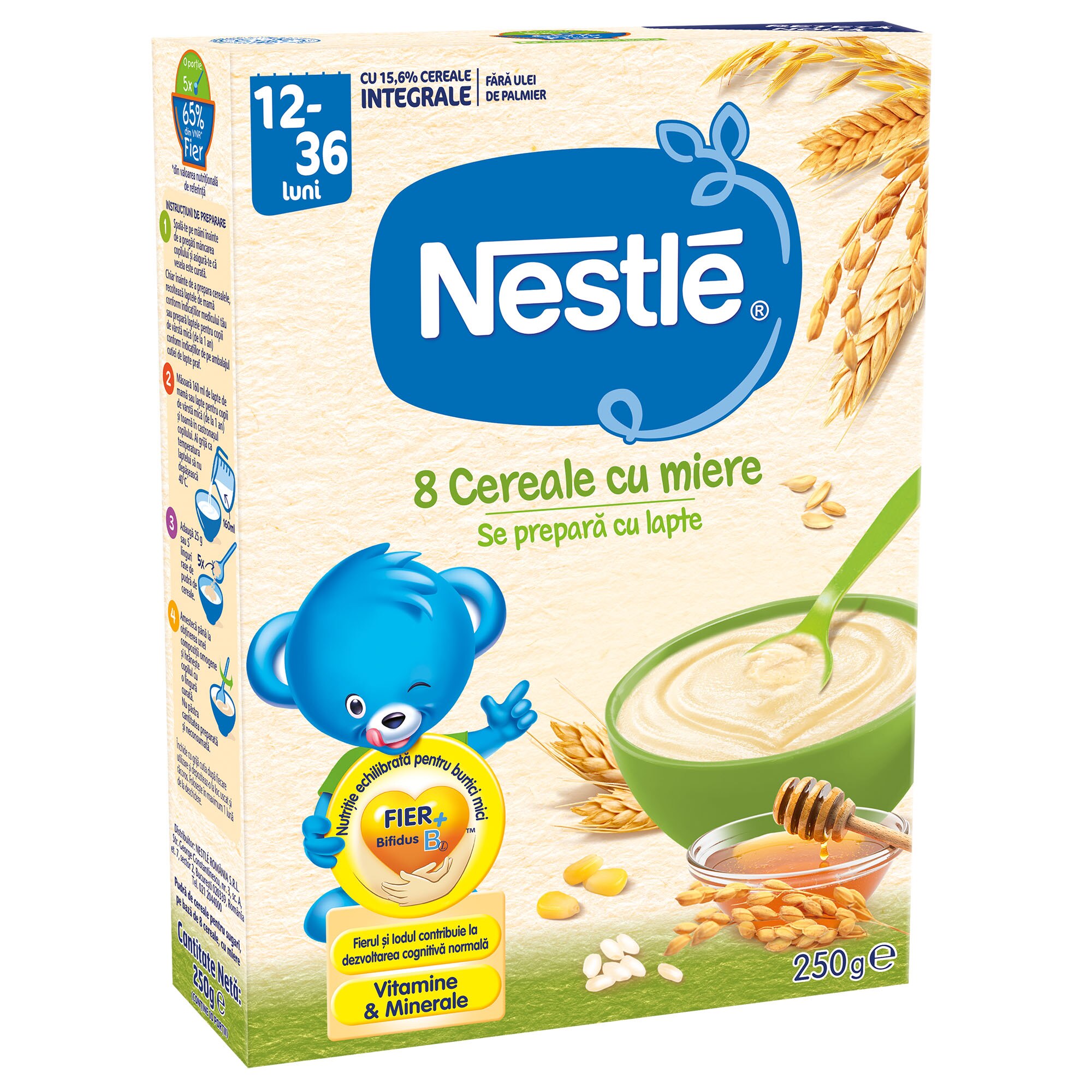Cereale Nestle 8 Cereale Cu Miere 250 G De La 12 Luni Emag Ro