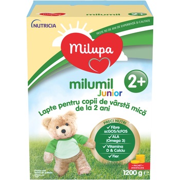 Lapte de crestere Milupa Milumil Junior 2+, 1200 g, de la 2 ani Lapte de crestere Milupa Milumil Junior 2+, 1200 g, de la 2 ani