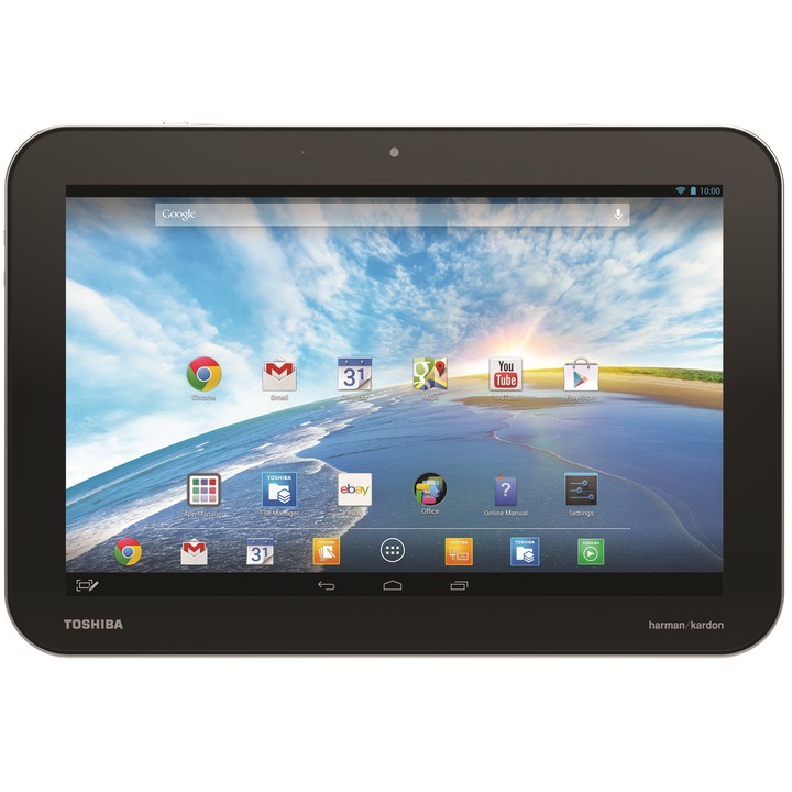 Таблет Toshiba Excite Pro AT10LE-A-108 с процесор nVidia Tegra Quad Core Cortex A15 1.60GHz, 10.1", 2GB DDR 3, 16GB, Wi-Fi, GPS, Android 4.2 Jelly Bean, Сребрист