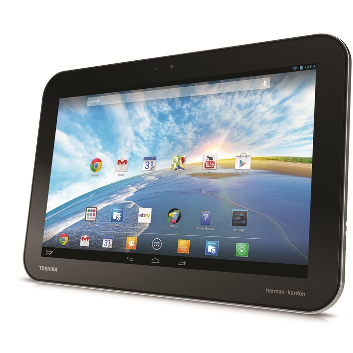 Таблет Toshiba Excite Pro AT10LE-A-108 с процесор nVidia Tegra Quad Core Cortex A15 1.60GHz, 10.1", 2GB DDR 3, 16GB, Wi-Fi, GPS, Android 4.2 Jelly Bean, Сребрист