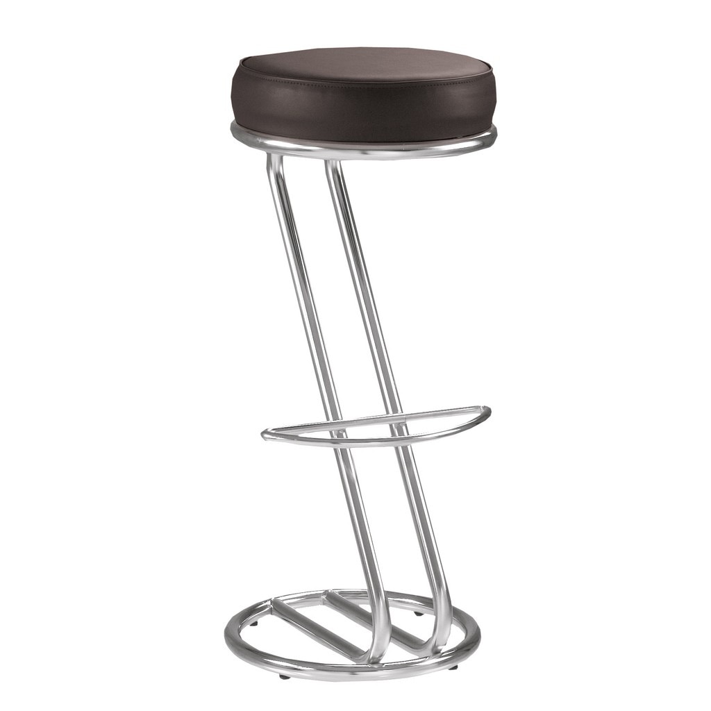 Scaun bar cafenea ZETA Hoker, Piele ecologica, Negru