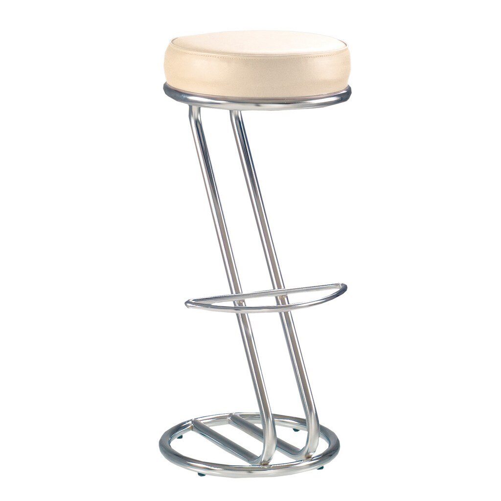 Scaun bar cafenea ZETA Hoker, Crem piele ecologica